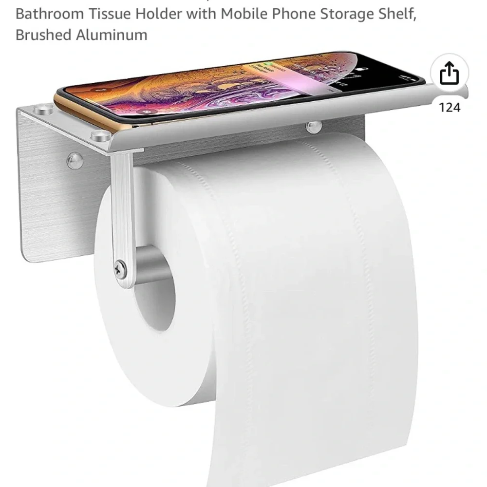 Toilet paper/phone holder